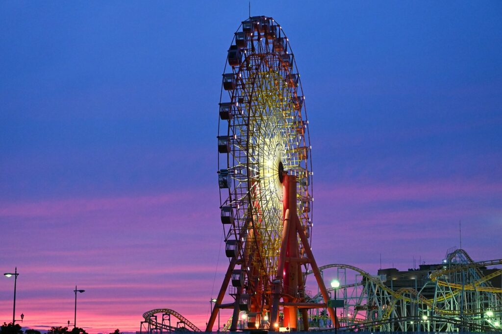 sunset, amusement park, ferris wheel-4563173.jpg